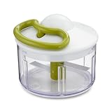 Tefal 5-Sekunden Zerkleinerer K13304, Ohne Strom, Fassungsvermögen: 500 ml, Multizerkleinerer für Gemüse, Obst, Zwiebeln, Nüsse, Knoblauch, Babynahrung, Weiß/Grün/Transp