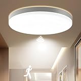 BORDEAG 2 Pcs Led Deckenleuchte Mit Radar Bewegungsmelder, Deckenlampe 22cm, Led Lampe Mit Bewegungsmelder, 20w Rgb Farbwechsel Led Für Schlafzimmer, Wohnzimmer, Badezimmer,