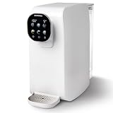 OsmoFresh Auftisch Osmoseanlage Quella Pro White | mit Heißwasserspender | 6 Temperaturstufen | 7-fach Umkehrosmose Filterung | Wasserfilter für Küche Büro Wohnmobil | kalkfreies Trinkwasser | UV