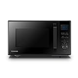 Toshiba Freistehend MW2-AC25TF(BK) 4-in-1 Mikrowelle mit Heißluft & Grill & Kombi Funktion / 25L / 900W / 1100W Grill / 2100W Heißluft/Emaille Innenraum/Drehteller mit Positionsspeicher/Schw