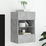 HOMEELIKE TV-Wandschrank mit LED-Leuchten Betongrau 40x30x60,5