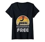 Damen 3 Jahre nüchtern Herzlichen Glückwunsch zur Wiederherstellung des sauberen Nüchternheitsdatums T-Shirt mit V