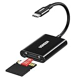 UGREEN USB C Kartenleser 170 MB/S SD 3.0 SD Micro SD Card Reader Typ C Kartenlesegerät USB C Card Reader kompatibel mit iPhone 16 Serie, Galaxy S24 Serie, iPad, MacBook Pro/MacBook Air usw (Schwarz)