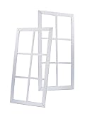 2er Set Deko Fensterrahmen aus Holz 60cm - shabby weiß - Holzrahmen zum Hängen und Gestalten - Bilder Wand Fenster Rahmen vintage L