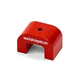 Medium Rot Alnico Hufeisenmagnet Für Hochtemperatur -, Technik - und Fertigungsanwendungen - 40mm x 25mm x 25mm 4,5mm Loch - 9kg Zug