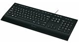 Logitech K280e Pro Kabelgebundene Business Tastatur für Windows, Linux und Chrome, USB-Anschluss, Handballenauflage, Spritzwassergeschützt, PC/Laptop, Deutsches QWERTZ-Layout - Schw