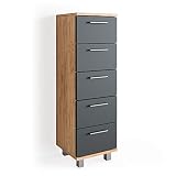 Vicco Badschrank Ilias, Eiche/Anthrazit, 30 x 95