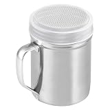 Essentials Mehlstreuer aus Edelstahl – Edelstahlstreuer | Salz- und Pfefferstreuer aus Metall mit Griff | Puderzuckerstreuer, Gewürzstreuer, Pfefferstreuer zum Kochen, Backen in der Kü