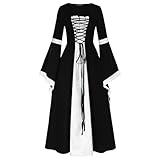 Mittelalter Kleidung Damen Karneval Kostüm Frauen-Viktorianisches Kleid Renaissance Kleid Steampunk Kleid Vintage Mittelalter Kleid Cosplay für Halloween Kostüm Sexy Gruselig
