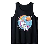 Basketball-Liebhaber-Zeichnung mit süßem Einhorn-Motiv Tank Top