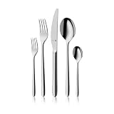 WMF Flame Plus Edelstahl Besteck Set 6 Personen, Essbesteck Set 30 teilig, Hohlheftmesser, Cromargan protect poliert, kratzbeständig, spü