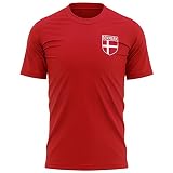 Dänemark-Fußballtrikot – Herren-T-Shirt mit Dänemark-Flagge – Fußball-Land-Fans rot weiß 1910 Tee für Ihn – dänisches Turnier-Fußball-Top, rot, XL