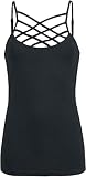 Black Premium by EMP Damen schwarzes Top mit Schnürung M