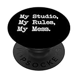 Mein Studio Meine Regeln Mein Chaos Lustige Kunstzitate PopSockets mit austauschbarem PopGrip