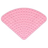 SZKBEUO Sector Gummi Eck-Duschmatte, Groß Duschwannenmatte für Dusche Dreieckiges Badezimmer oder Badewanne Massage, rutschfest mit Saugnäpfen für Dusche oder Badewanne 65 x 65