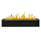 CAFIEDR Wasserdampfkamin Einbau-Elektrokamin, Moderner Deko-Kamin mit realistischer Flamme, Ultradünn, Fernbedienung & Touchscreen, Einstellbare Flammengeschwindigkeit (Einfarbig 1000mm)