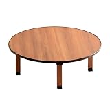 Runder Klappbarer Couchtisch, Niedriger Tisch Im Japanischen Stil, Kleiner Esstisch,tragbarer für Tatami Auf Dem Boden Sitzendes, Schlafzimmer, Erkerfenster(60x60x28cm(24x24x11inch), Brown)