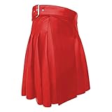 Trachten Stutzen Männer Schwarz Klassischer Wickelrock Verkleidung Traditioneller Vintage Tracht Kilt Hohe Taille Karneval Rock Faltenröcke mit Taschen Streetwear für Faschingskostü