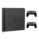 HumanCentric PS4-Halterung für PS4 Slim + 2 Controller-Halterungen im Paket, Befestigung an der Wand oder der Rückseite des Fernsehers, passt nur auf PS4 S