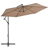 EESHHA Sonnenschirm Sonnenschirm für Garten und Terrasse, Ampelschirm mit Aluminiummast 300 cm Taup