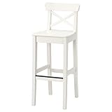 Ikea INGOLF Barhocker mit Rückenlehne, 74 cm, Weiß