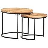 vidaXL 2X Akazienholz Massiv Satztisch Couchtisch Beistelltisch Kaffeetisch Sofatisch Holztisch Tisch Teetisch Massivholztisch W