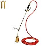 Gasbrenner 58 KW, Ständer, 5 Meter Schlauch, Adapter Dachbrenner Unkrautvernichtung, Anzünder, Bitumenbahnen Brenner Abflammgerät Abflammgerät für Unkraut SN0283