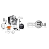 Bosch Küchenmaschine Serie 6 MUM56340, Schüssel 3,9 L, Mixer 1,25 L & MUZ45SV2 Spritzgebäckvorsatz, für Fleischwolf, perfekt zum Backen, vier Formen, Edelstahl, passend Serie 4, Serie 2, MUM4