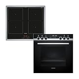 Siemens PQ521DB1ZM iQ500 Herd-Glaskeramik-Kochfeld-Kombination herdgesteuert, 59,4 cm breit, activeClean - automatische Selbstreinigung, cookControl30 - Automatikprog