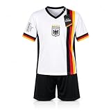 MC-Trend Deutschland Fußball Kinder Trikot Set mit Hose, Adler und 4 Sternen (96-104)