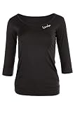 WINSHAPE Damen Super Leichtes Functional 3/4-arm Aet107, Slim Style Fitness Yoga Pilates ¾-arm Shirt, Schwarz, XXL EU, 1 Stück
