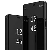 für Samsung S8 Hülle Leder Flip Case Spiegel Handyhülle für Samsung Galaxy S8 Schutzhülle 360 Grad Hard PC Stoßfest Cover Original Ständer Funktion Tasche Etui S8 Hülle 5.8'
