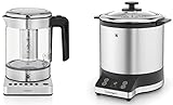 WMF Küchenminis 2 in 1 Vario Wasserkocher mit Temperatureinstellung, 1,0l, 1900 W & Küchenminis Reiskocher (220 W, mit Lunch-to-go-Box, Damfgarer, platzsparend, Innentopf mit To-Go-Deckel (1,0l))