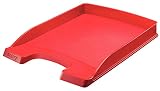 Leitz Briefkorb Flach A4, Briefablage in Premium-Qualität, Stapelbares Ablagefach als Schreibtisch-Organizer, Kombinierbar mit Plus-Serie, Rot, 52370025