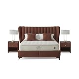 Royal Peri Boxspringbett Set inkl. Matratze – Solider Komfort mit Bonell-Federkern, beidseitiger Polsterung und hoher Langlebigkeit für einen erholsamen Schlaf - 180-200