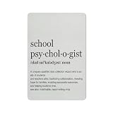 Retro-Metall-Blechschild, Vintage, Schule, Psychologe, Definition, Aluminiumschilder, Dekoration, Druck, Poster, Wörterbuch, Kunstwerk, Geschenk für Lehrer, Kollegen, Schule, Psychologie, Büro, 20,3 x