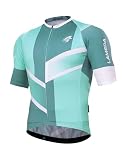 LAMEDA Radtrikot Herren Kurzarm MTB Rennrad Trikot Sommer T-Shirts Atmungsaktiv Elastisch Schnell trocknend Fahrradtrikot für Radsport Laufen Outdoor Sport Grün M