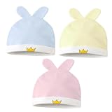 BESPORTBLE 3Stücke Baumwoll Kronenhut für Junge Mädchen Monate Atmungsaktive Babymütze Rosa Gelb für Frühling Sommer Perfektes für Neugeb