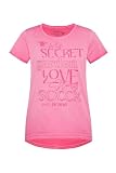 SOCCX Damen T-Shirt mit Wording Print Floral Pink, XXL