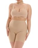 TONEST Shapewear große Größen - Curvy Shaping-Miederhose - Shape-Radlerhose Plus Size - Bauchweg-Unterwäsche mit Bein - 1300-MS-FC-Curvy (44, Beige)