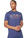 Crosshatch Herren Fratter Dark Chest Print Crew Tee T-Shirt, Denim-blau, XXL
