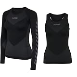 hummel Damen First sømløs jersey L/S Trikot, Schwarz, XS-S EU & Damen First Seamless Tank Top W, Schwarz, XS-S