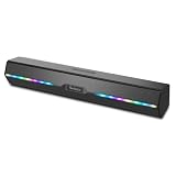 FONTASTIC Juna Soundbar, Bluetooth Lautsprecher für TV, PC uvm., Soundbox mit 2 x 5 Watt, Speaker zum Abspielen von Micro-SD und USB-Speichermedien, mobiler Lautsprecher Bluetooth mit RGB LED-B