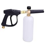 Schneeschaumlanze Auto Wascher Schaumstoff Flasche mit Hochdruckwascher Pistole Adjustable Nozzle Soap Dispenser 1/4' Quick Release Verbinder(mit Schaumlanze Pistole)