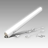 B.K.Licht - LED Leiste mit Ein-Ausschalter, neutralweiße Lichtfarbe, erweiterbar, Unterbauleuchte Küche, LED Lichtleiste Küche, Schrankbeleuchtung, Küchenlampe, Beleuchtung, 57,3x2,2x3 cm, Weiß