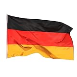 Aricona Deutschland Flagge 90x150cm - wetterbeständige Fahne mit Messingösen, 100% Polyester, robuste Doppelnaht & in lebendigen Farben - ideal für Flaggen-Liebhab