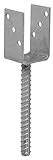 Connex Pfostenträger 121 x 60 x 100 x 200 x 4 mm / Durchmesser16 mm, U-Form, Material: feuerverzinkt, 1 Stück, HV4240