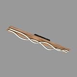 BRILONER - LED Deckenlampe Vintage mit Wellenform, warmweißes Licht, Holzbasis, LED Deckenleuchte, Lampe, Wohnzimmerlampe, Schlafzimmerlampe, Küchenlampe, Deckenbeleuchtung, 98 cm, Schwarz-H