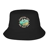 Damen Herren Bucket Hat Camping Life The Best Life Black 11 Fischerhut Atmungsaktiv Anglerhut Leicht Fischerhüte Für Reisen Angeln Camping