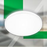BRILONER - EEK A LED Deckenlampe Effizient mit 8,5W bei 1800lm, ca. 50.000h Licht, indirektes Licht, LED Lampe, LED Deckenleuchte, Wohnzimmerlampe, LED Panel, Küchenlampe, 33x6 cm, Weiß